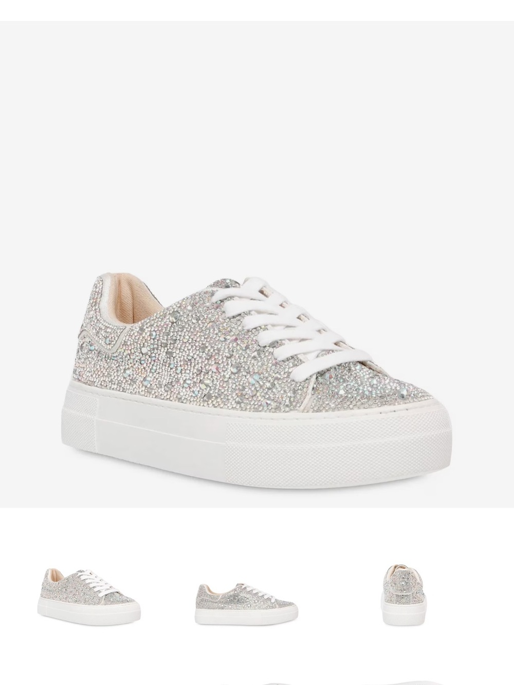 Women’s Glitter Platform Sneakers - Silver